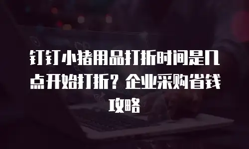 钉钉小猪用品打折时间是几点开始打折？企业采购省钱攻略