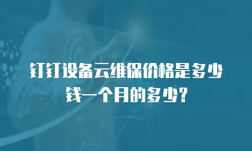 钉钉设备云维保价格是多少钱一个月的多少？