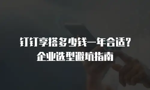 钉钉享搭多少钱一年合适？企业选型避坑指南