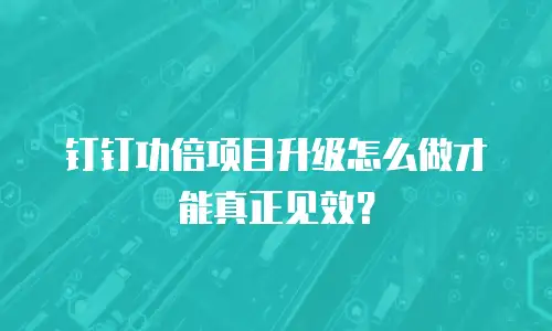 钉钉功倍项目升级怎么做才能真正见效？