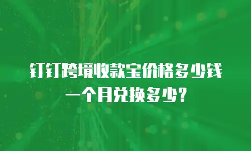 钉钉跨境收款宝价格多少钱一个月兑换多少？