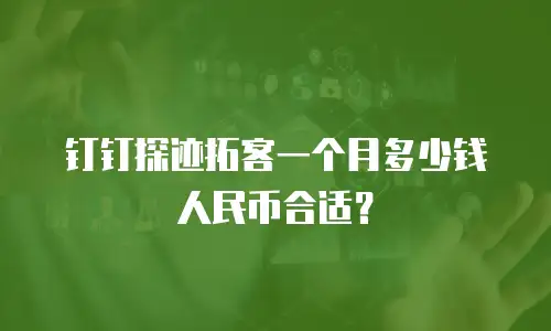 钉钉探迹拓客一个月多少钱人民币合适？