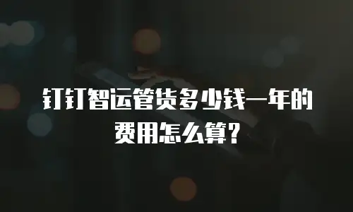钉钉智运管货多少钱一年的费用怎么算？