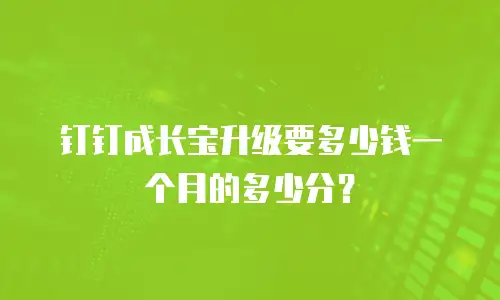 钉钉成长宝升级要多少钱一个月的多少分？