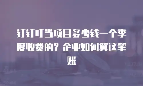 钉钉叮当项目多少钱一个季度收费的？企业如何算这笔账