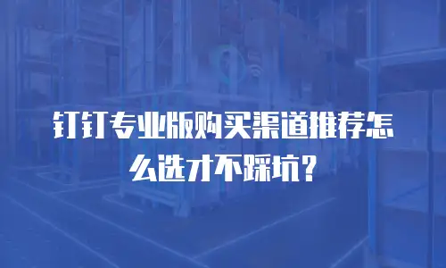 钉钉专业版购买渠道推荐怎么选才不踩坑？