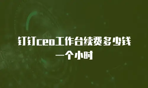 钉钉ceo工作台续费多少钱一个小时