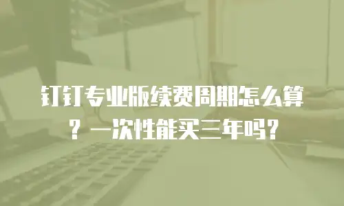 钉钉专业版续费周期怎么算？一次性能买三年吗？