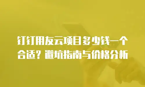 钉钉用友云项目多少钱一个合适？避坑指南与价格分析