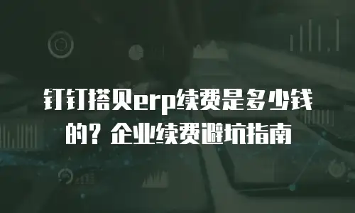 钉钉搭贝erp续费是多少钱的？企业续费避坑指南