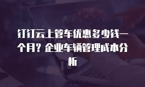 钉钉云上管车优惠多少钱一个月？企业车辆管理成本分析