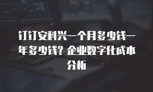钉钉安科兴一个月多少钱一年多少钱？企业数字化成本分析