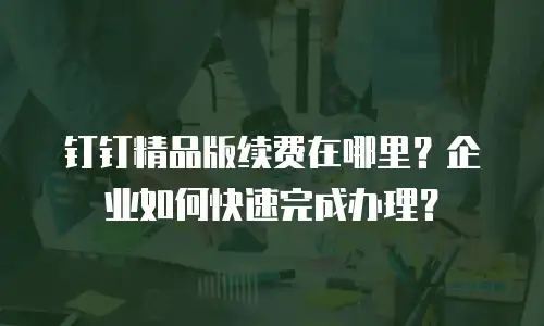 钉钉精品版续费在哪里？企业如何快速完成办理？