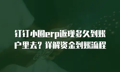 钉钉小圈erp返现多久到账户里去？详解资金到账流程