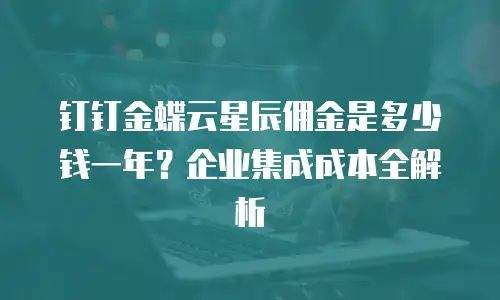 钉钉金蝶云星辰佣金是多少钱一年？企业集成成本全解析