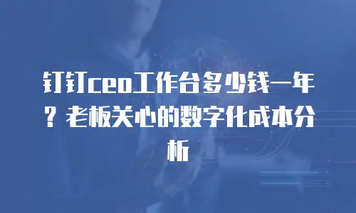 钉钉ceo工作台多少钱一年？老板关心的数字化成本分析