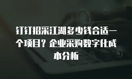 钉钉招采江湖多少钱合适一个项目？企业采购数字化成本分析
