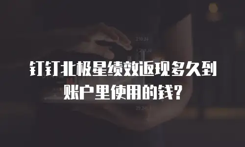 钉钉北极星绩效返现多久到账户里使用的钱？
