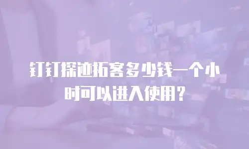 钉钉探迹拓客多少钱一个小时可以进入使用？