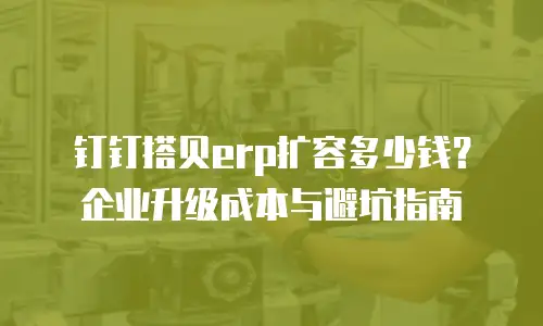 钉钉搭贝erp扩容多少钱？企业升级成本与避坑指南