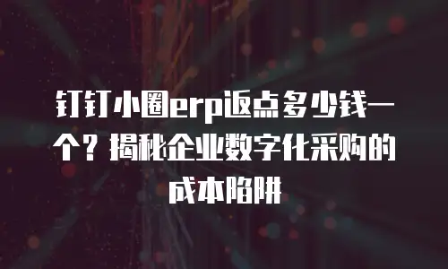 钉钉小圈erp返点多少钱一个？揭秘企业数字化采购的成本陷阱