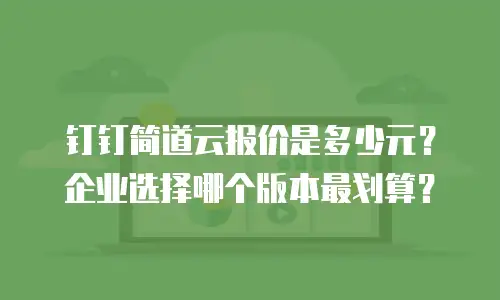 钉钉简道云报价是多少元？企业选择哪个版本最划算？