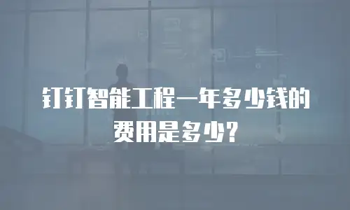 钉钉智能工程一年多少钱的费用是多少？