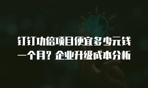 钉钉功倍项目便宜多少元钱一个月？企业升级成本分析