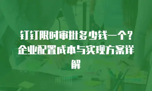 钉钉限时审批多少钱一个？企业配置成本与实现方案详解