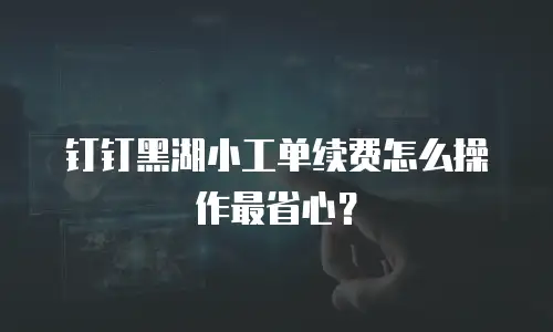 钉钉黑湖小工单续费怎么操作最省心？