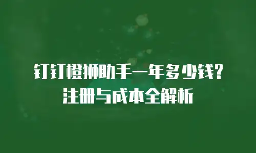 钉钉橙狮助手一年多少钱？注册与成本全解析
