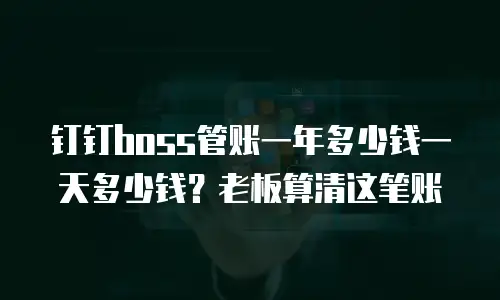 钉钉boss管账一年多少钱一天多少钱？老板算清这笔账