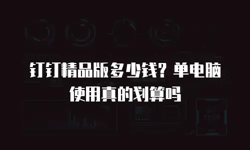 钉钉精品版多少钱？单电脑使用真的划算吗