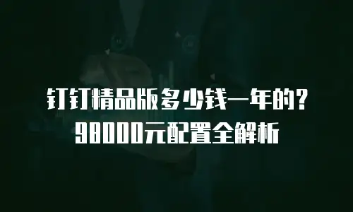 钉钉精品版多少钱一年的？98000元配置全解析