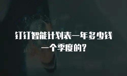 钉钉智能计划表一年多少钱一个季度的？