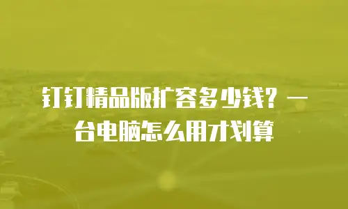 钉钉精品版扩容多少钱？一台电脑怎么用才划算