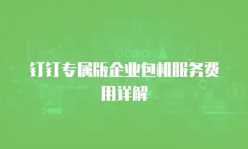 钉钉专属版企业包机服务费用详解
