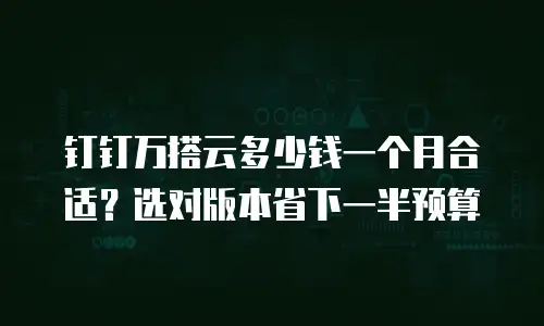 钉钉万搭云多少钱一个月合适？选对版本省下一半预算