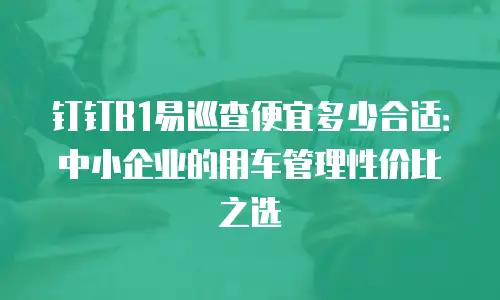 钉钉B1易巡查便宜多少合适：中小企业的用车管理性价比之选
