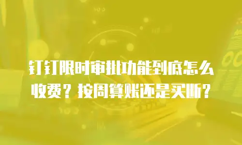 钉钉限时审批功能到底怎么收费？按周算账还是买断？
