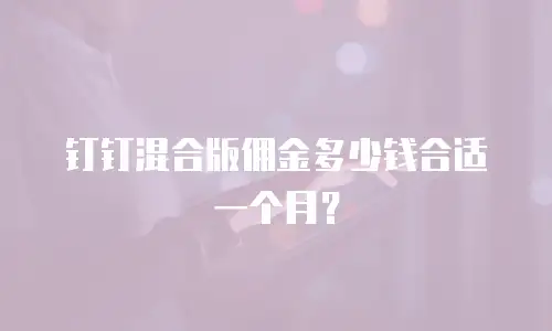 钉钉混合版佣金多少钱合适一个月？