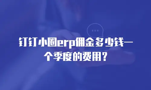 钉钉小圈erp佣金多少钱一个季度的费用？