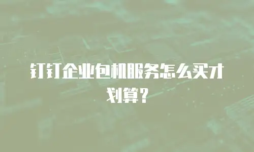钉钉企业包机服务怎么买才划算？