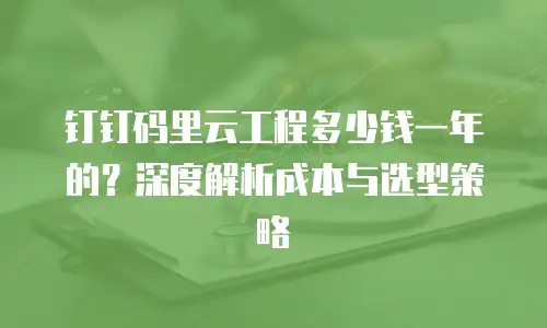 钉钉码里云工程多少钱一年的？深度解析成本与选型策略