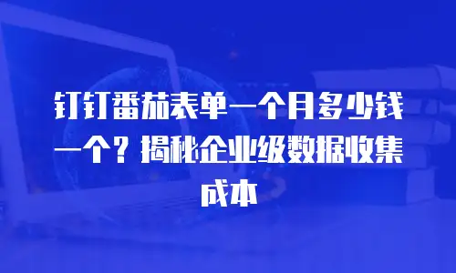 钉钉番茄表单一个月多少钱一个？揭秘企业级数据收集成本