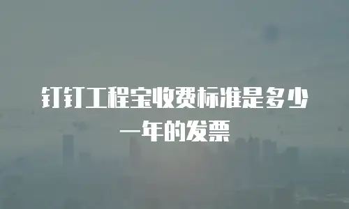 钉钉工程宝收费标准是多少一年的发票