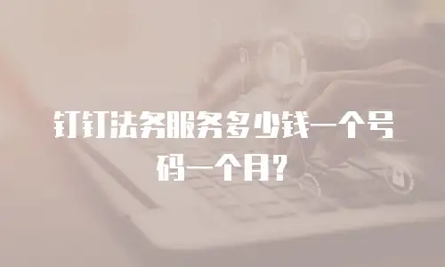 钉钉法务服务多少钱一个号码一个月？