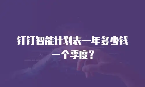 钉钉智能计划表一年多少钱一个季度？