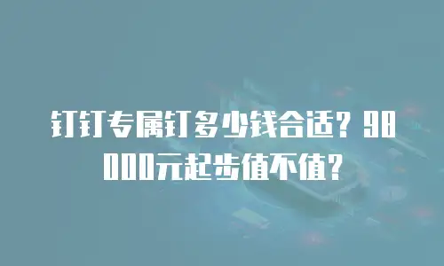 钉钉专属钉多少钱合适？98000元起步值不值？
