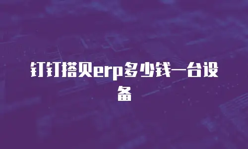 钉钉搭贝erp多少钱一台设备